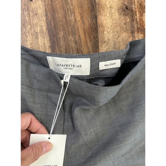 NWT Lafayette 148 New York Women's Graphite Waldorf Slim Pants Size 14 - Picture 4 of 7